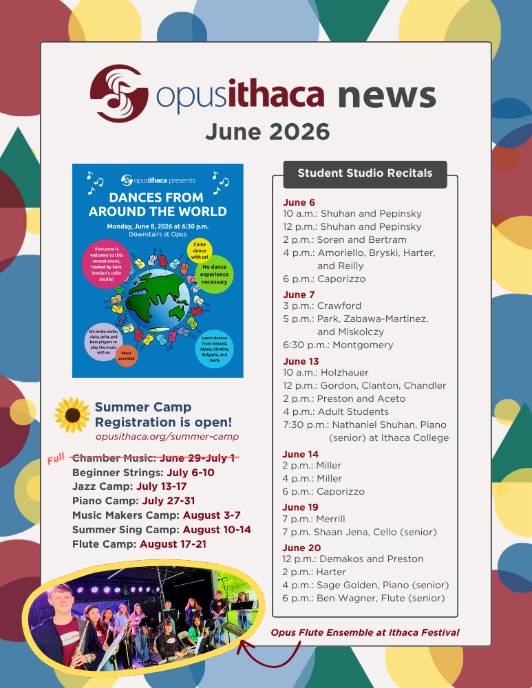 June events at Opus - see events page for details